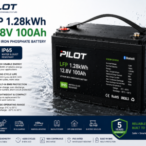 Pilot LFP 1.28kWh 12.8V 100Ah Lithium Battery IP65